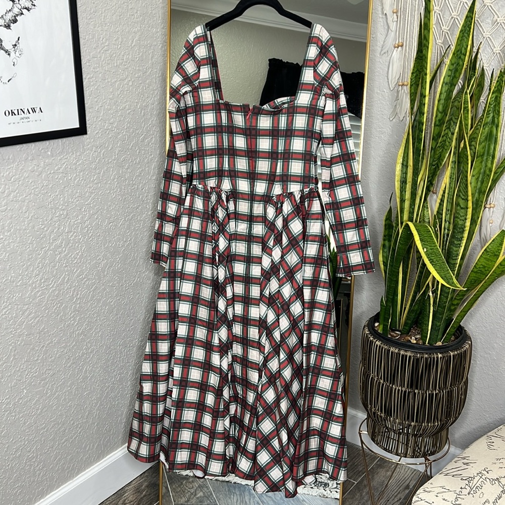 House of CB ‘Eliza’ Red Tartan Corset Midi Dress NWOT - Picture 10 of 13
